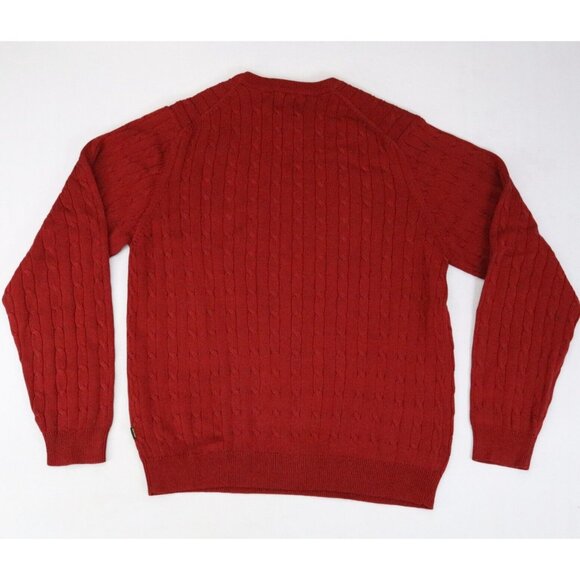 Trump Golf Sweater Mens S Red Cable Knit Pullover Crew Neck Mercerized Cotton - Picture 3 of 6